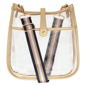 MILLY KATE • Clear Crossbody Bag Game Day Concert Stadium Navy Gold Carryall